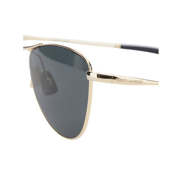Saint Laurent Women Gold Tone Sunglasses With Engraved Logo In Metal Woman
